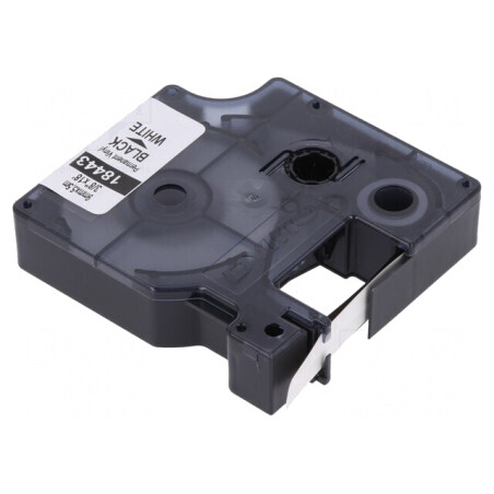 Bandă albă 9mm x 5,5m cu text negru | Electronic-mag.ro | Componente Electronice
