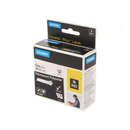 Bandă Etichetare 9mm Albă/Neagră 5,5m | Electronic-mag.ro | Componente Electronice