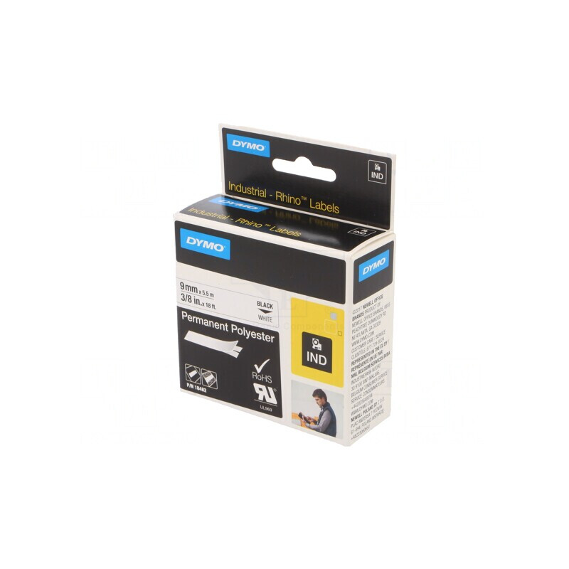 Bandă Etichetare 9mm Albă/Neagră 5,5m | Electronic-mag.ro | Componente Electronice