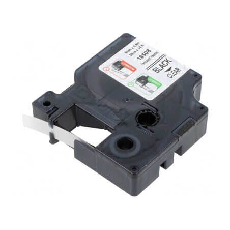 Bandă Transparentă 9mm x 5,5m cu Caracter Negru | Electronic-mag.ro | Componente Electronice