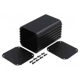 Carcasă Aluminiu Neagră cu Panou UTG 71x100x66 mm | Electronic-mag.ro | Componente Electronice