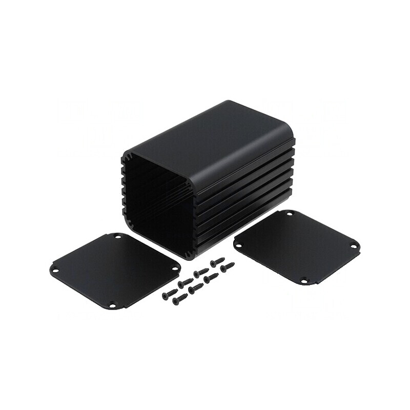 Carcasă Aluminiu Neagră cu Panou UTG 71x100x66 mm | Electronic-mag.ro | Componente Electronice