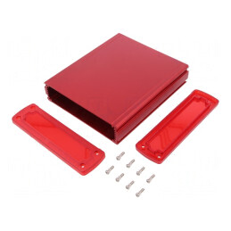 Carcasă Universală Aluminiu Roșu 146,6x169x41,6mm | Electronic-mag.ro | Componente Electronice