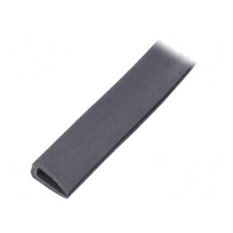 Ecrane pentru orificii şi margini | PVC | L: 10m | gri | H: 14mm | W: 7mm | OKB-4 GRAY