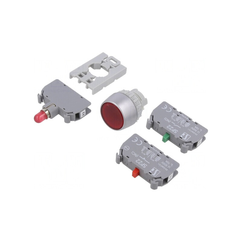 Comutator cu apăsare 22mm 1NC/1NO | Electronic-mag.ro | Componente Electronice