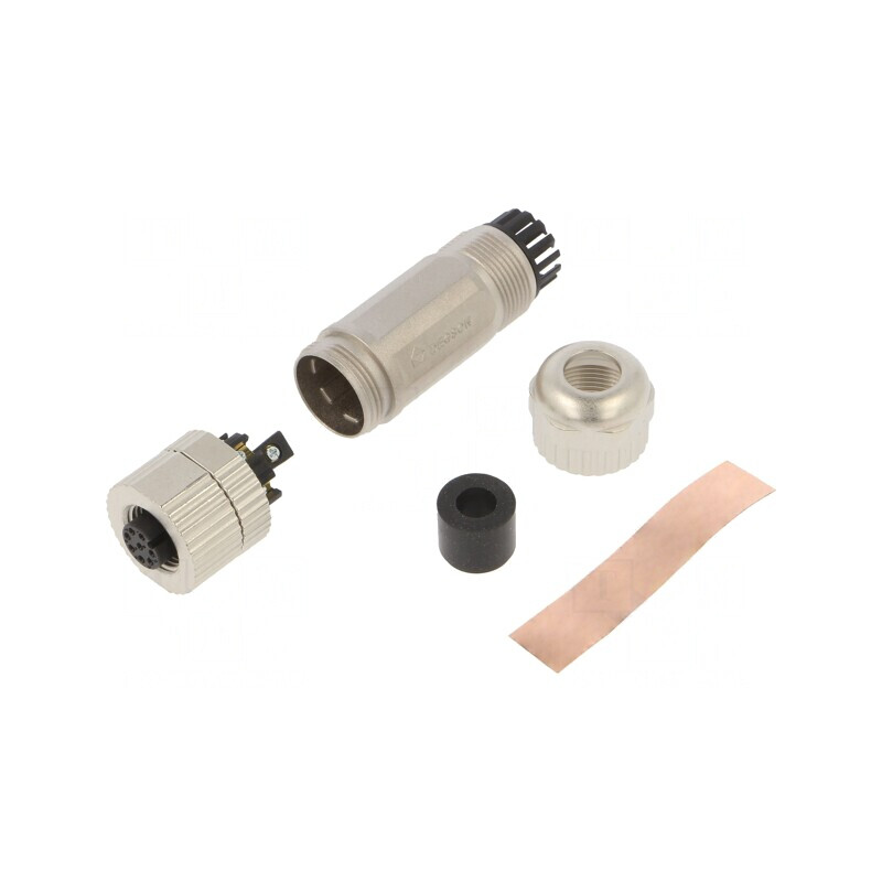 Mufă M12 8 PIN mamă pe cablu IP65 | Electronic-mag.ro | Componente Electronice