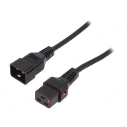Cablu IEC C19-C20 3m cu Blocare | Electronic-mag.ro | Componente Electronice