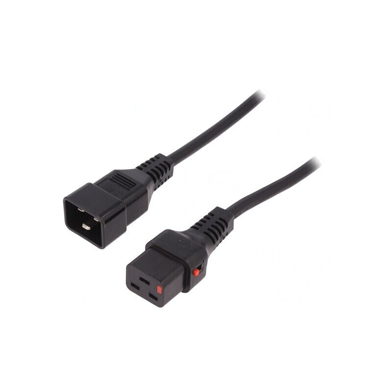 Cablu IEC C19-C20 3m cu Blocare | Electronic-mag.ro | Componente Electronice