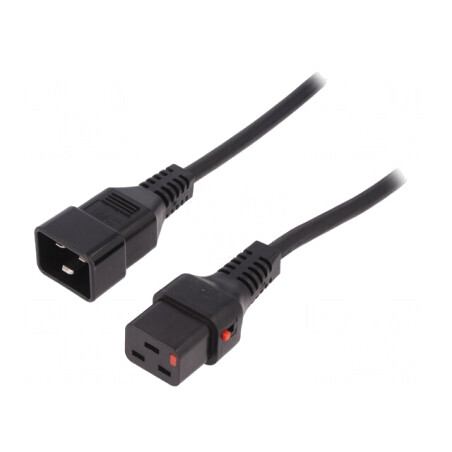 Cablu IEC C19-C20 3m cu Blocare | Electronic-mag.ro | Componente Electronice