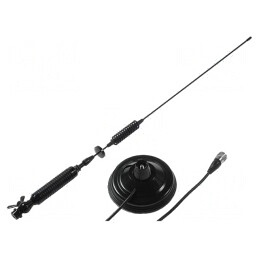 Antenă CB 72cm 3dBi 500W cu Magnet Neagră și Cablu 4m | Electronic-mag.ro | Componente Electronice