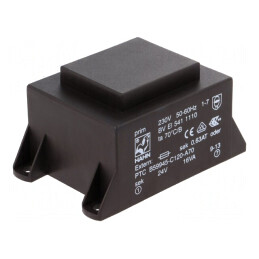 Transformator încapsulat 16VA 230VAC 24V 667mA PCB | Electronic-mag.ro | Componente Electronice