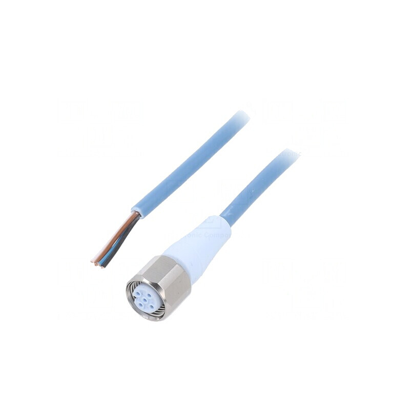 Cablu de conectare M12 4 pini drept 5m 250VAC | Electronic-mag.ro | Componente Electronice