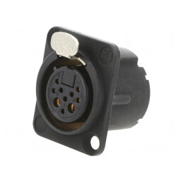 Conector XLR Soclu Mamă Negru 19x24mm