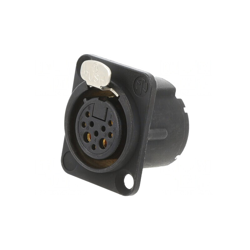 Conector XLR Soclu Mamă Negru 19x24mm | Electronic-mag.ro | Componente Electronice