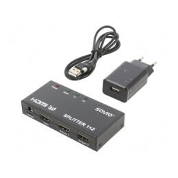 Splitter negru Intrare: DC, HDMI | Electronic-mag.ro | Componente Electronice