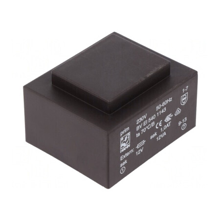 Transformator încapsulat 12V 1A 12VA PCB | Electronic-mag.ro | Componente Electronice