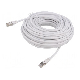 Patch cord S/FTP Cat6a Cu LSZH Alb 30m | Electronic-mag.ro | Componente Electronice