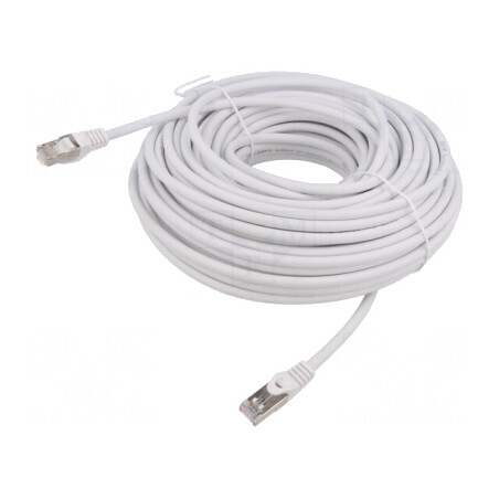 Patch cord S/FTP Cat6a Cu LSZH Alb 30m | Electronic-mag.ro | Componente Electronice