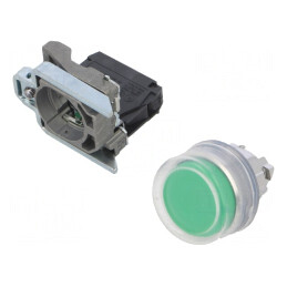 Comutator Apăsare 22mm NO Verde 3A/240VAC | Electronic-mag.ro | Componente Electronice