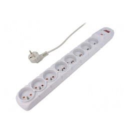 Prelungitor 8 prize cu protecție la supratensiune, 5m, gri | Electronic-mag.ro | Componente Electronice