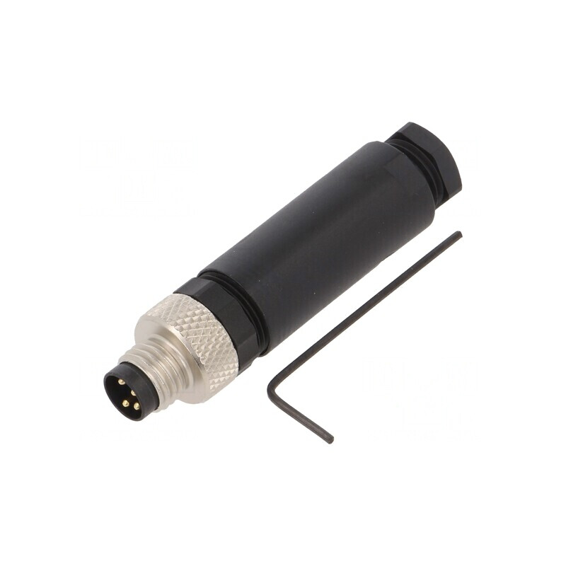 Conector M8 4 PIN drept pe cablu mufă filet exterior 4A | Electronic-mag.ro | Componente Electronice