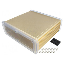 Carcasă Universală Aluminiu Aurit 177.6mm x 169mm x 61.1mm | Electronic-mag.ro | Componente Electronice