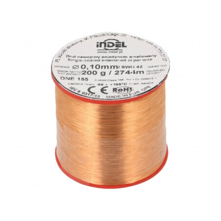 Sârmă Bobină Emailată 0,1mm 0,2kg Cu 65-155°C | Electronic-mag.ro | Componente Electronice