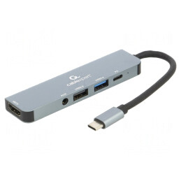 Adaptor | USB 3.1 | 0,12m | negru | 5Gbps | gri | Cablexpert | A-CM-COMBO5-02