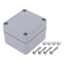 Carcasă universală aluminiu gri 60x66x46 mm | Electronic-mag.ro | Componente Electronice