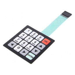 Tastatură cu membrană 16 butoane 80mm 2.54mm | Electronic-mag.ro | Componente Electronice