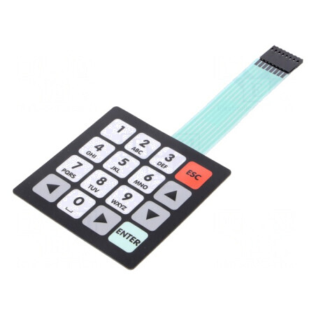 Tastatură cu membrană 16 butoane 80mm 2.54mm | Electronic-mag.ro | Componente Electronice