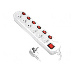 Prelungitor 6 Prize cu Protecție la Supratensiune | Electronic-mag.ro | Componente Electronice