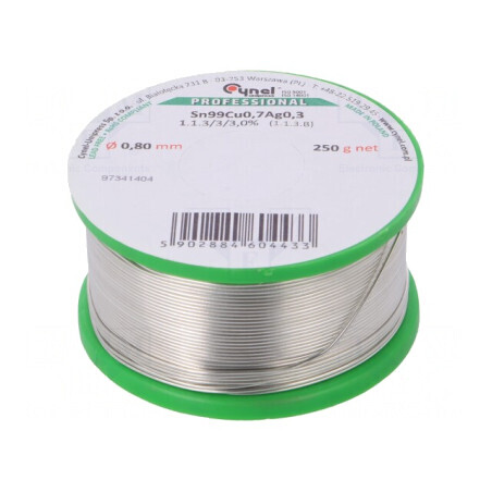 Sârmă de lipit fără plumb 0,8mm 250g | Electronic-mag.ro | Componente Electronice