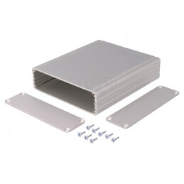 Carcasă aluminiu gri AKG 105x120x30mm | Electronic-mag.ro | Componente Electronice