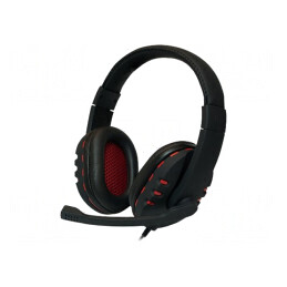 Căști USB cu Microfon Negru-Roșu 2,2m 20-20000Hz 32Ω | Electronic-mag.ro | Componente Electronice