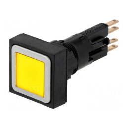 Comutator apăsare 16mm galben 2 poziții | Electronic-mag.ro | Componente Electronice