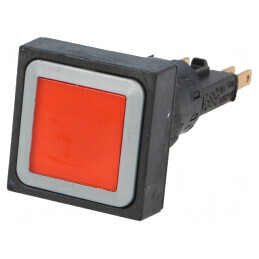 Comutator apăsare 16mm LED roșu