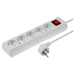 Prelungitor Alb 5 Prize 10m 16A | Electronic-mag.ro | Componente Electronice
