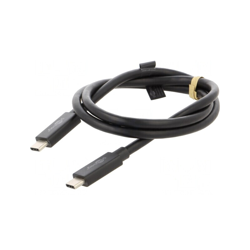 Cablu USB 4.0 USB C dublu 0,7m negru 40bps | Electronic-mag.ro | Componente Electronice