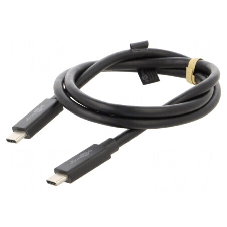 Cablu USB 4.0 USB C dublu 0,7m negru 40bps | Electronic-mag.ro | Componente Electronice
