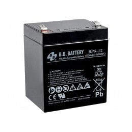Baterie Plumb-Acid 12V 5Ah AGM Fără Întreținere | Electronic-mag.ro | Componente Electronice