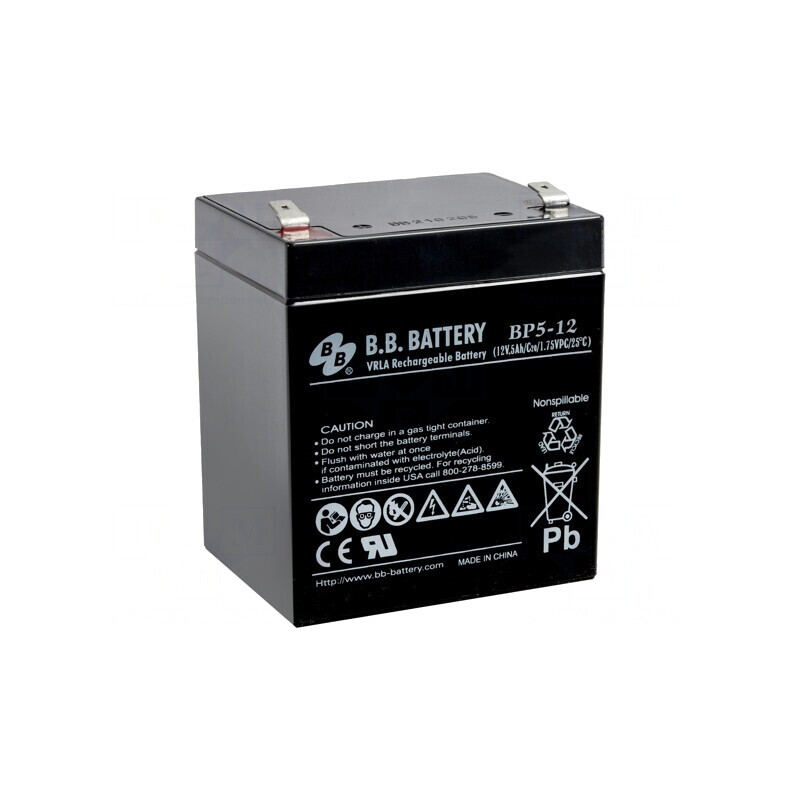 Baterie Plumb-Acid 12V 5Ah AGM Fără Întreținere | Electronic-mag.ro | Componente Electronice