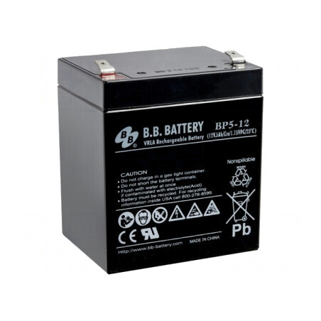 Baterie Plumb-Acid 12V 5Ah AGM Fără Întreținere | Electronic-mag.ro | Componente Electronice