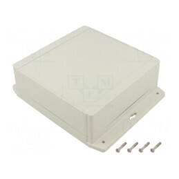 Carcasă Universală 180x181x65mm cu Lame de Fixare Gri | Electronic-mag.ro | Componente Electronice