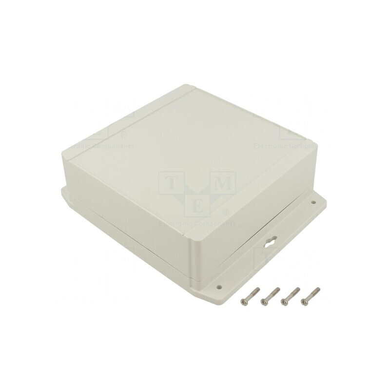 Carcasă Universală 180x181x65mm cu Lame de Fixare Gri | Electronic-mag.ro | Componente Electronice