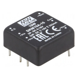Convertor DC/DC 10W 9-18V la ±15V THT DKM10A-15 | Electronic-mag.ro | Componente Electronice