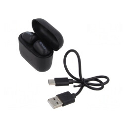 Căști fără fir negre USB C cu microfon 20Hz-20kHz | Electronic-mag.ro | Componente Electronice