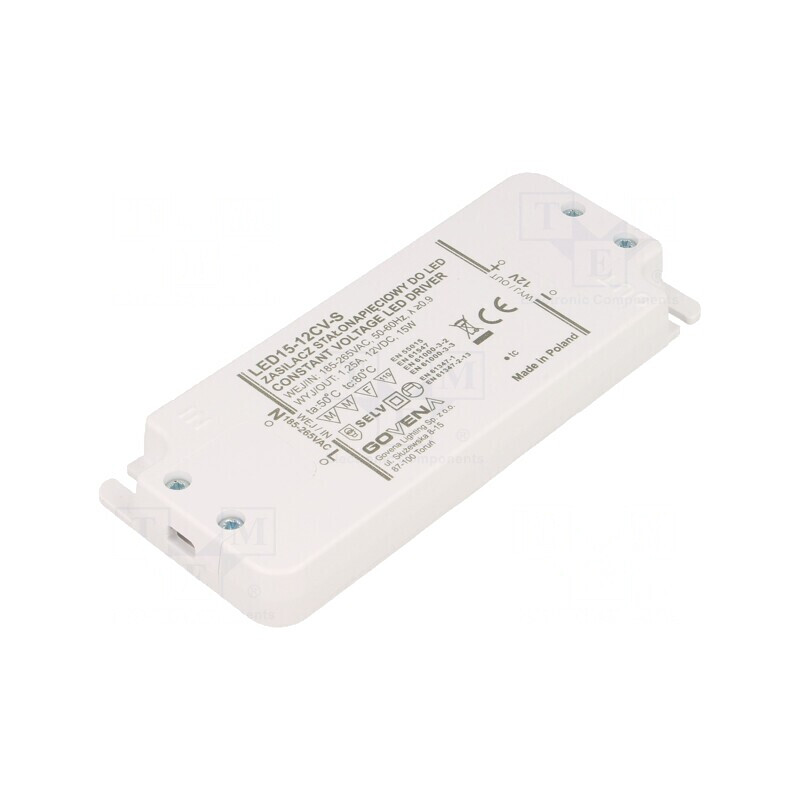 Alimentator LED 15W 12V 1.25A IP20 | Electronic-mag.ro | Componente Electronice Alimentator LED 15W 12V 1.25A IP20 | Electronic-mag.ro | Componente Electronice