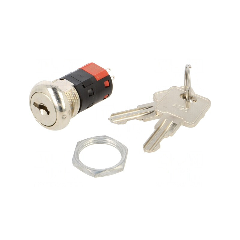 Întrerupător cu Cheie 2 Poli Ø19,3mm | Electronic-mag.ro | Componente Electronice