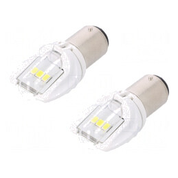 Becuri LED Auto BAY15D 12V 1W Alb 6000K VisionPro (Set 2)